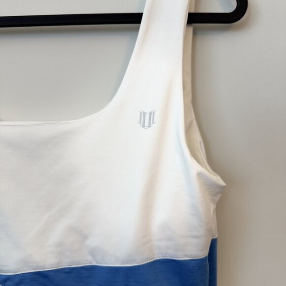 Eleven by Venus Williams Size Large (L) Women's White Athletic Tank Top with Blu - Picture 2 of 5